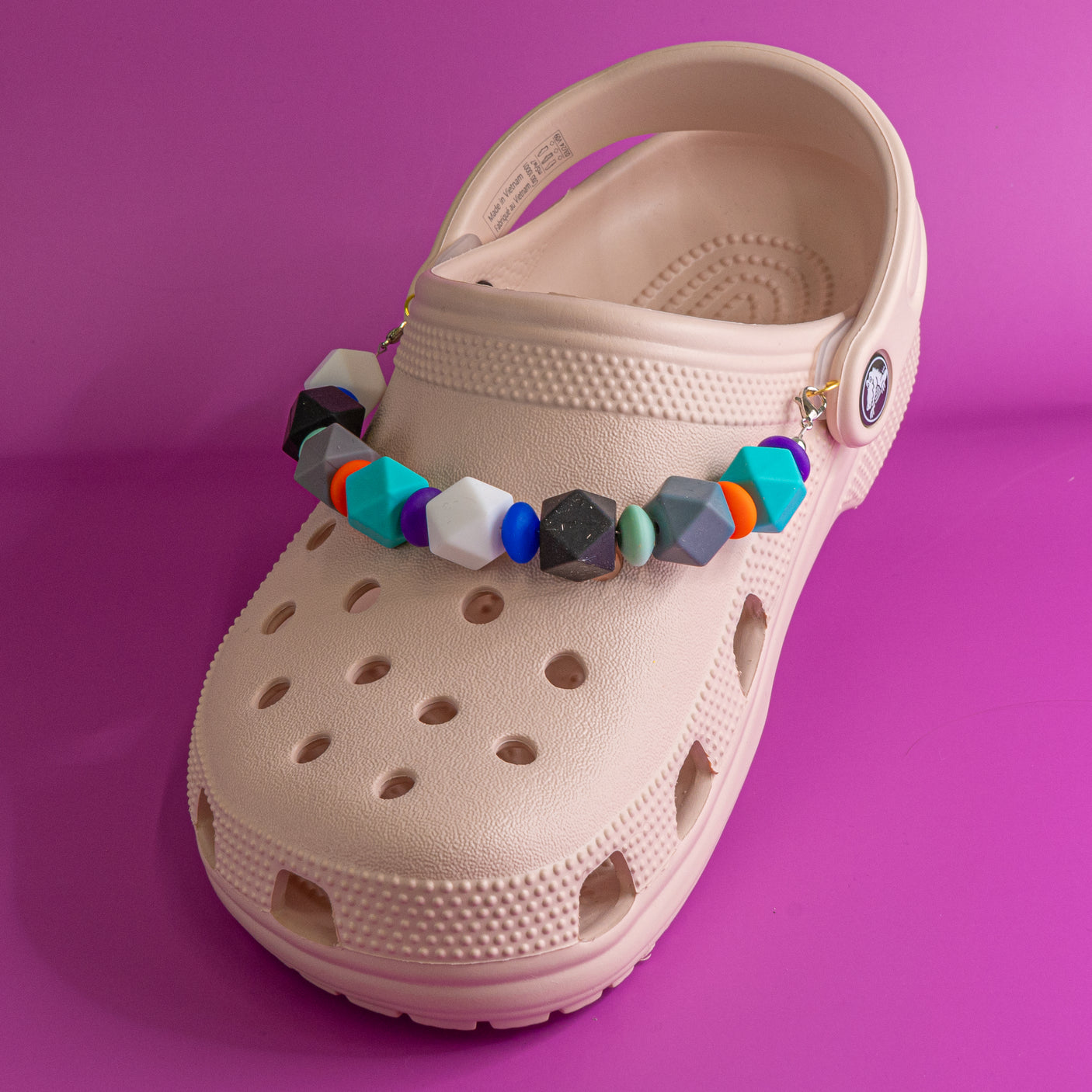 Acrylic Beaded Shoe Charm Pair in Spaceman