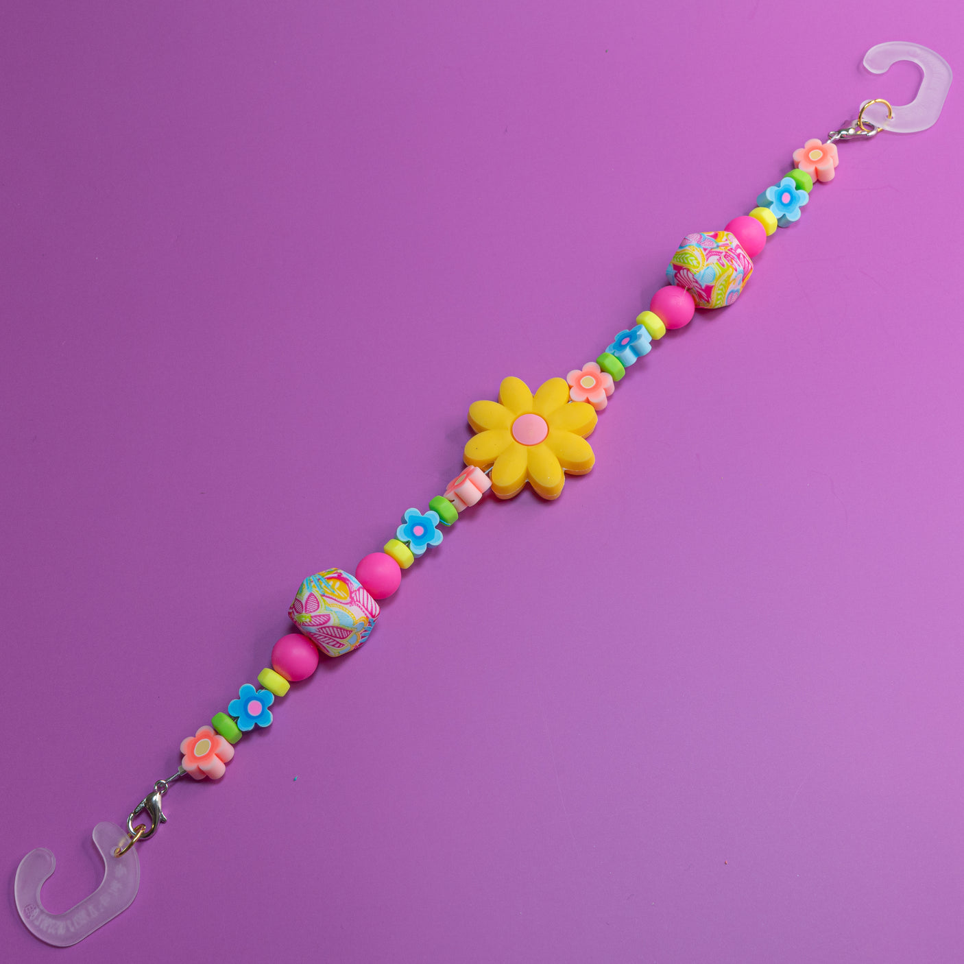 Acrylic Beaded Shoe Charm Pair in Vibrant Daisy