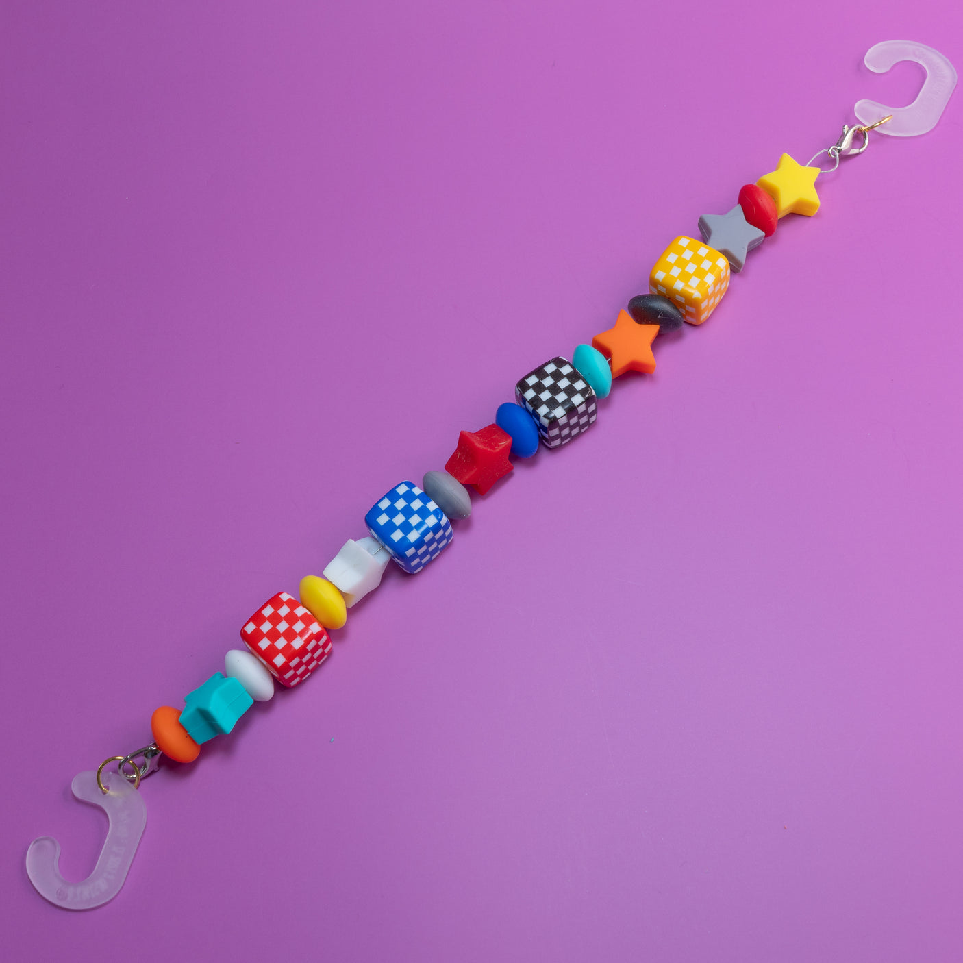 Acrylic Beaded Shoe Charm Pair in Raceway