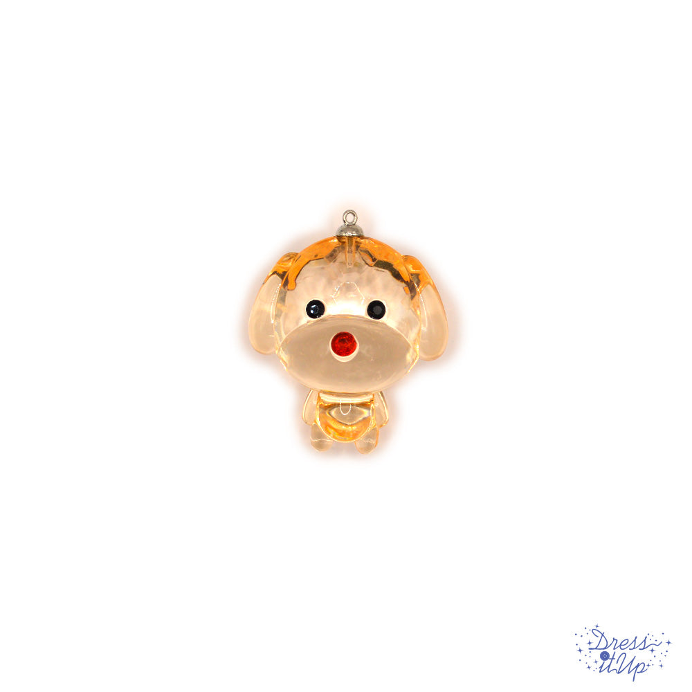 Transparent acrylic rhinestone dog charm adds to jewelry and keychain projects
