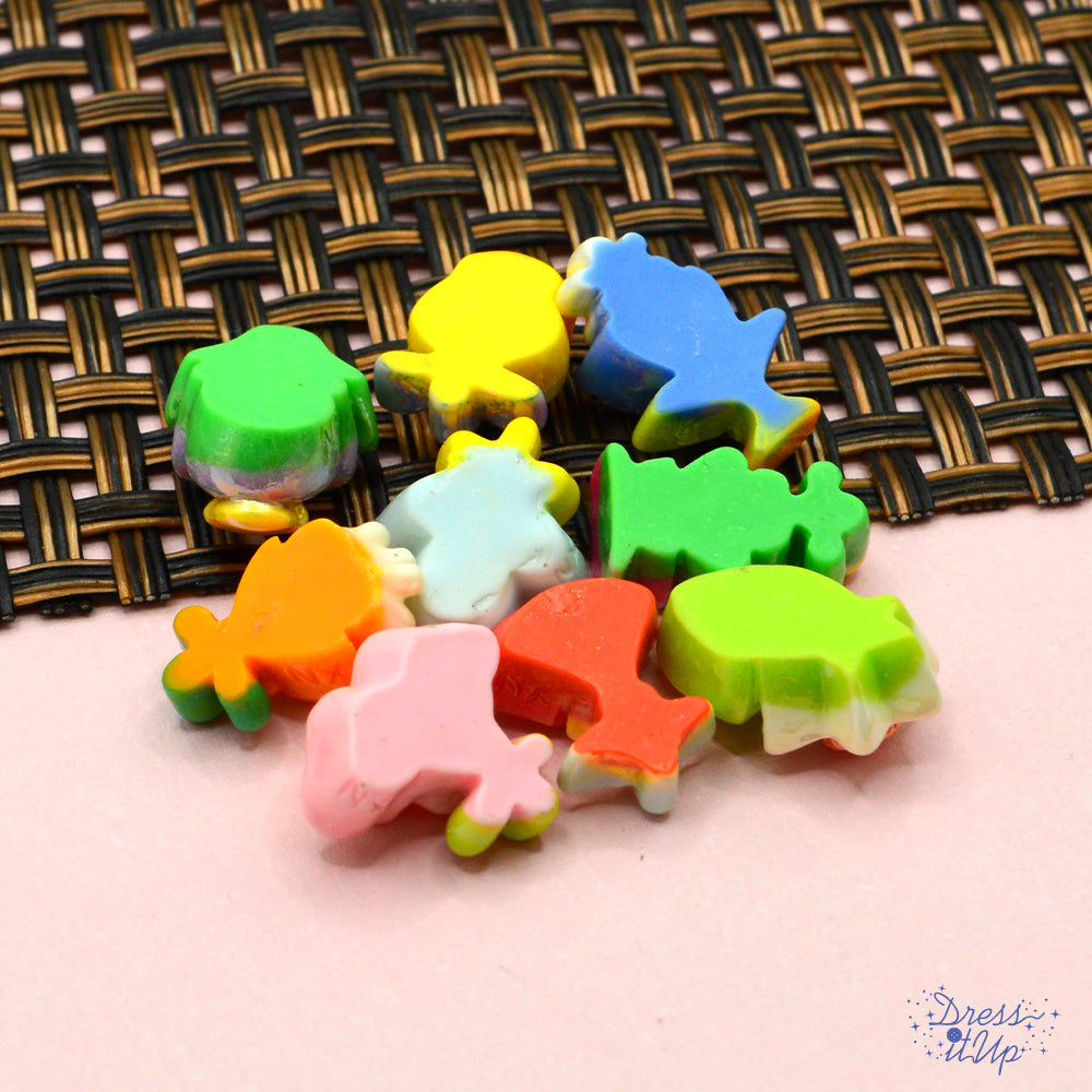 Shiny resin multi color garden flowers, flat-back embellishments