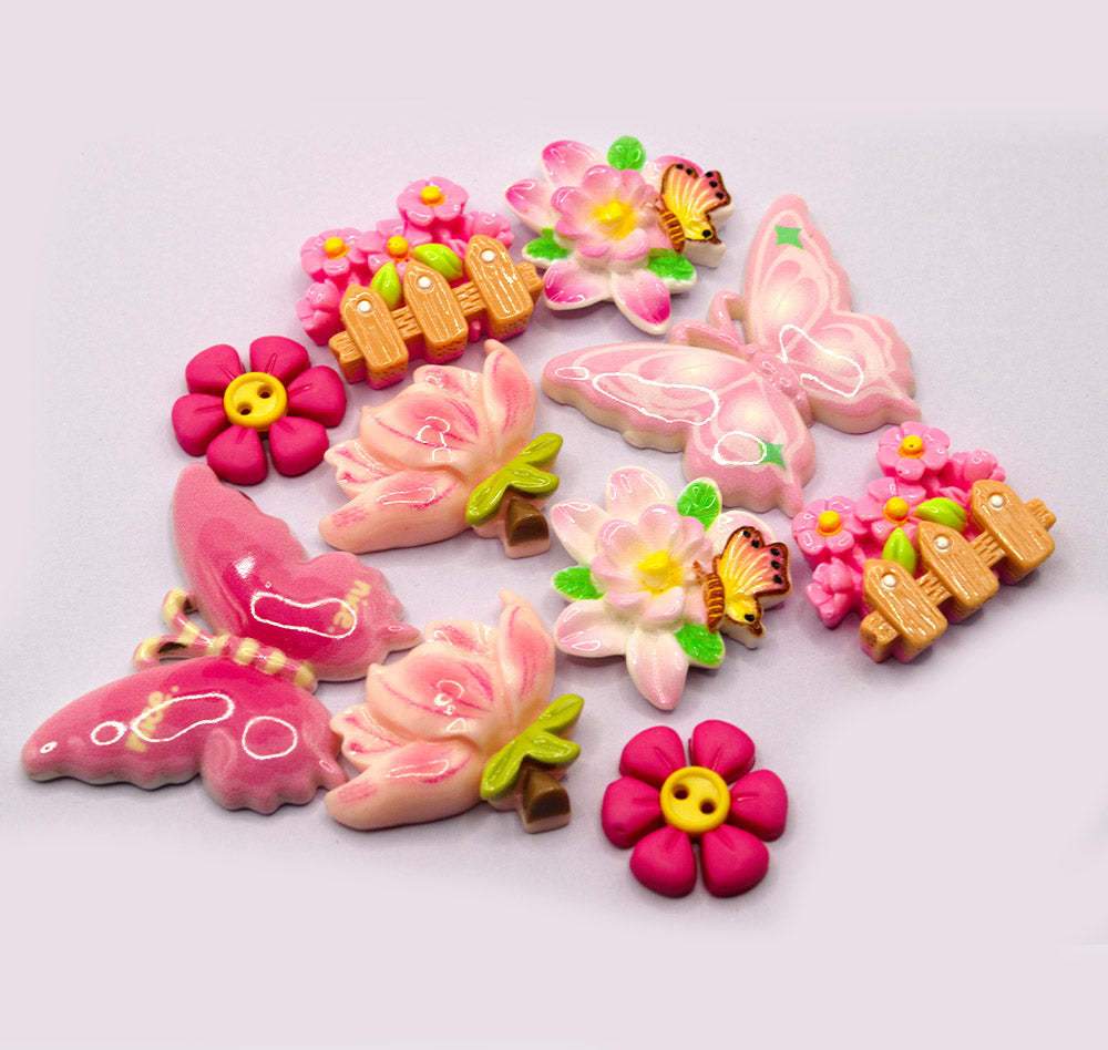 Blush Blossom Butterfly Embellishment Pack