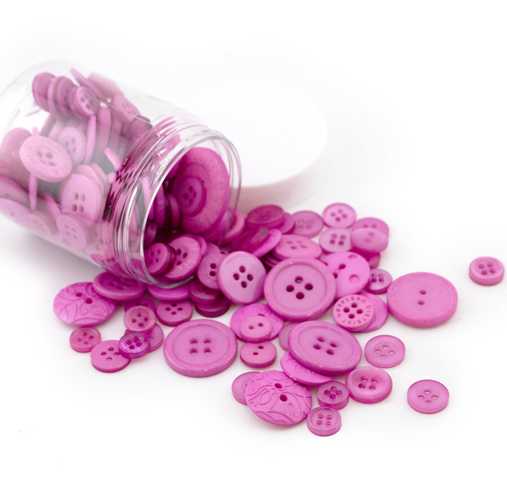 Mini Color Jars in Fuchsia Glow 70 Piece Button Assortment