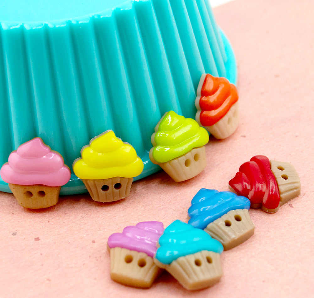 Birthday Cupcakes Multi Color 2-Hole Buttons