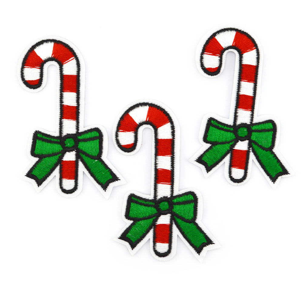 Candy Cane Fabric Patches- 3 Styles