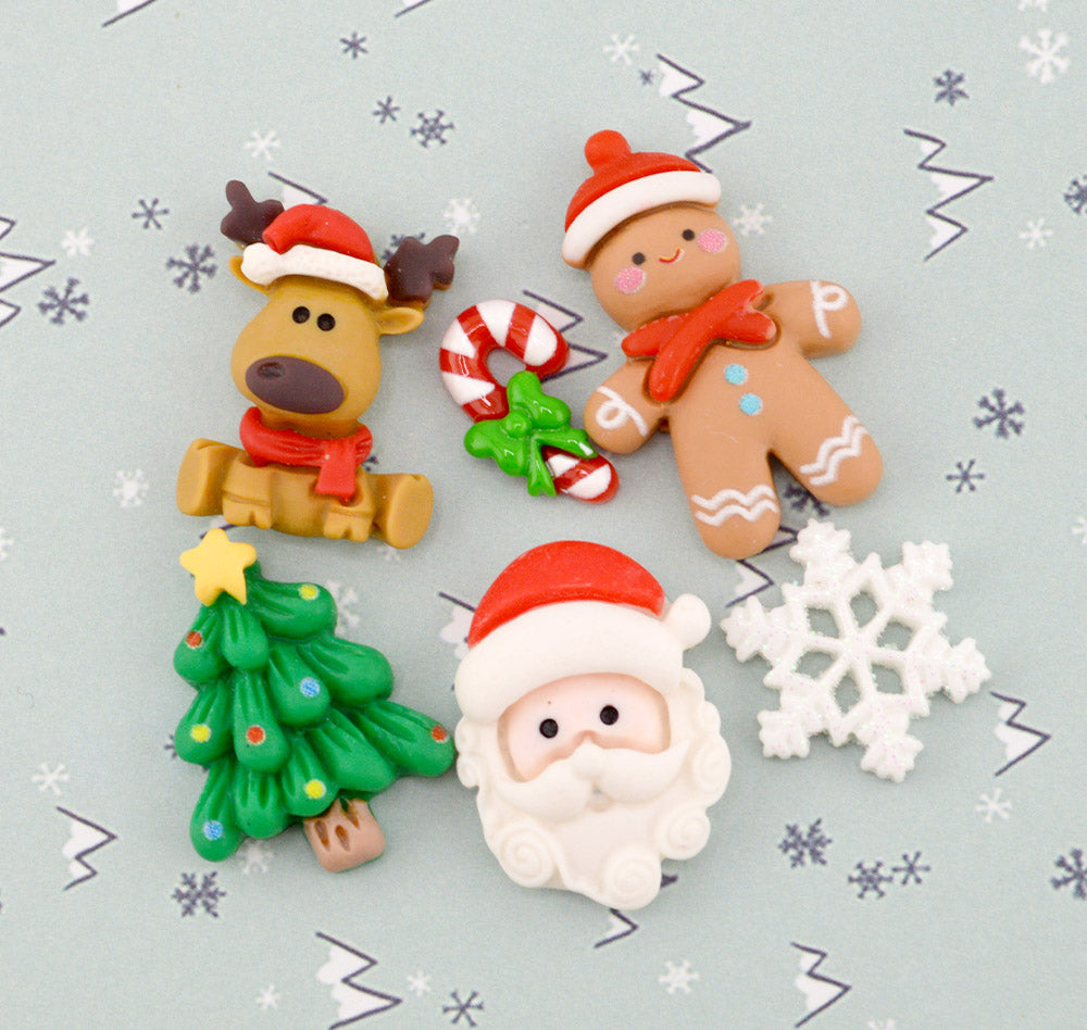 Merry Christmas Character Resin Embellishments