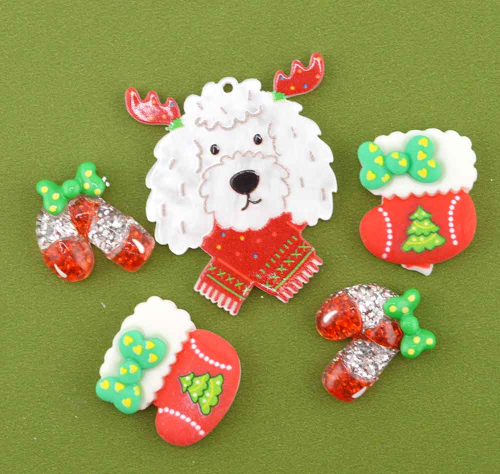 Poodle & Peppermint Christmas Embellishment Mix