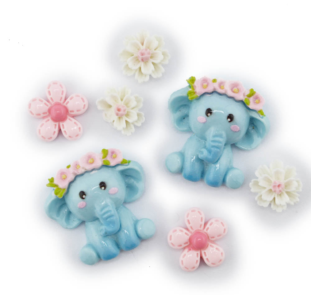 Flower Elephants Craft Embellishments