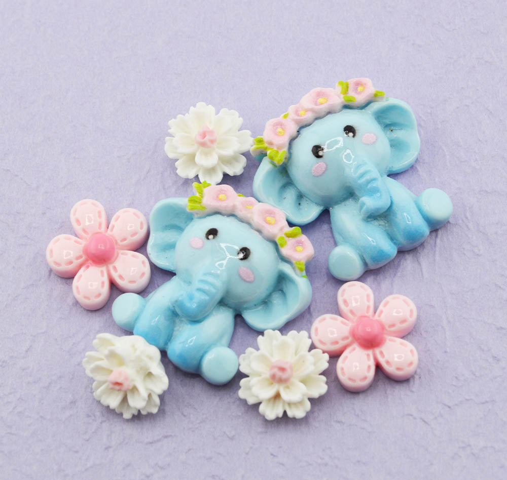 Flower Elephants Craft Embellishments