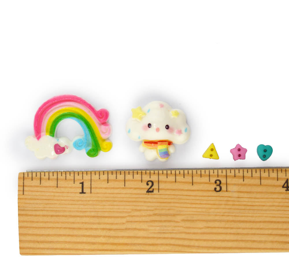 Happy Cloud and Rainbow Craft Embellishments
