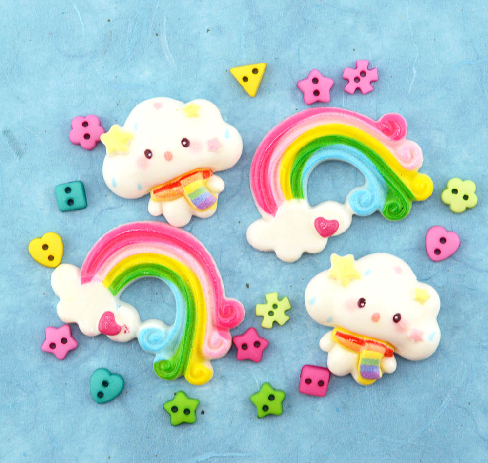 Happy Cloud and Rainbow Craft Embellishments
