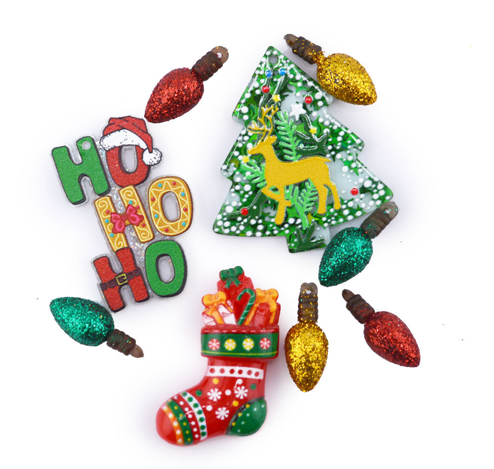 Merry & Bright Christmas Craft Embellishments