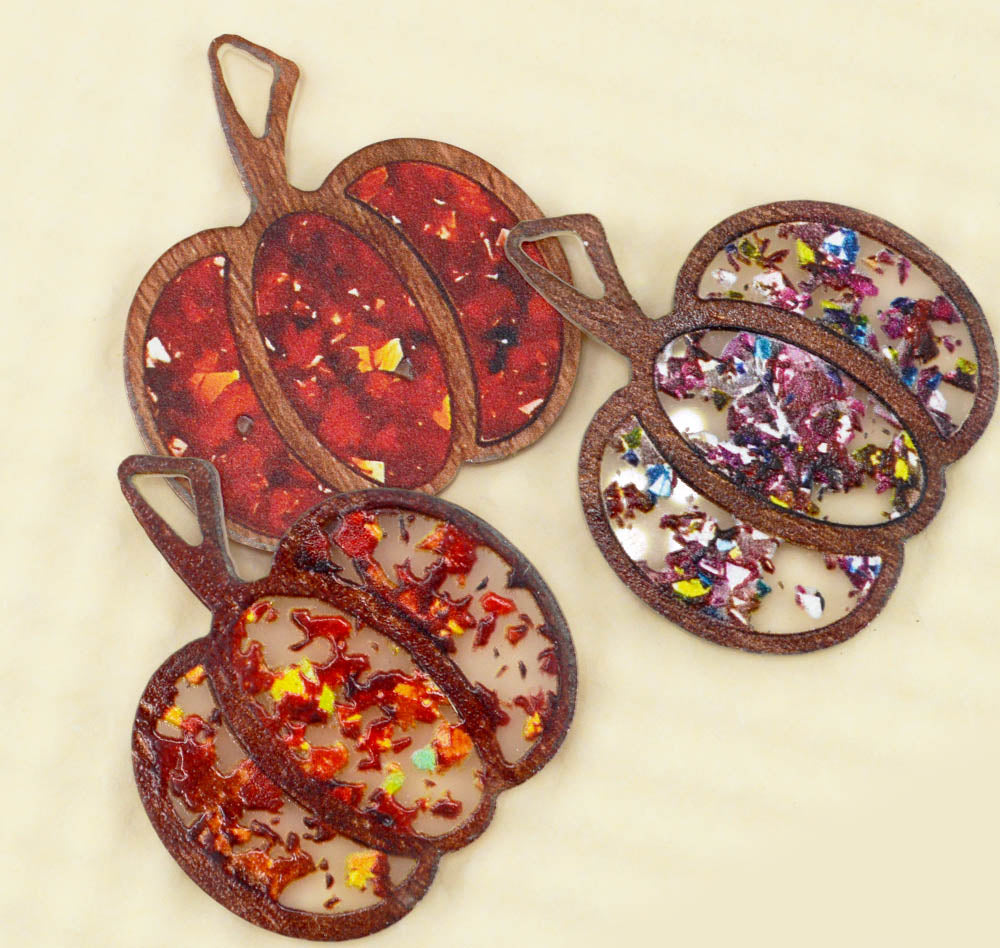 Mosaic Pumpkins Wood Craft Embellishments