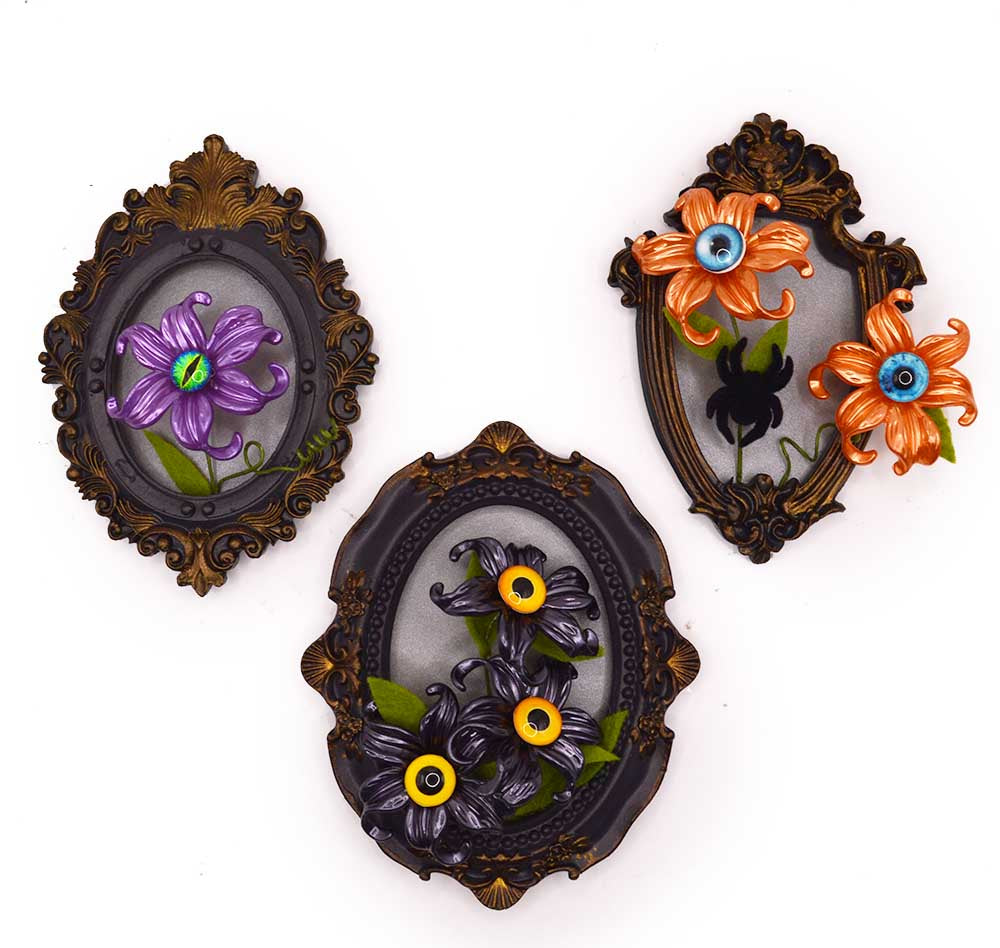 Gothic Monster Eye Flower Frame DIY Kit – Makes 3