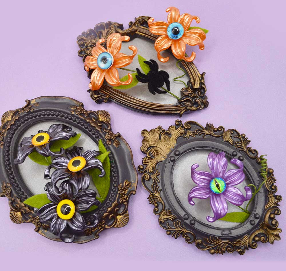 Gothic Monster Eye Flower Frame DIY Kit – Makes 3
