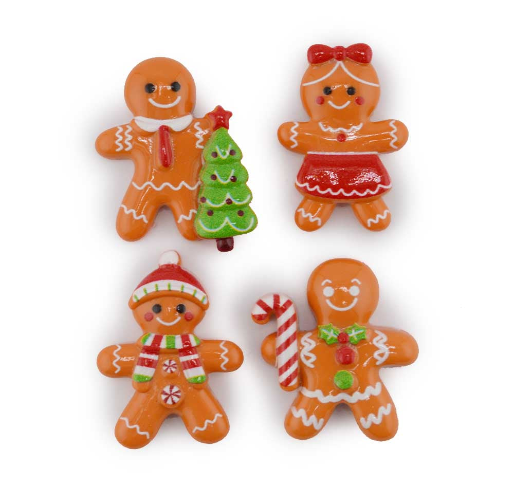 Gingerbread Cookie Crew Craft Resin Embellishments
