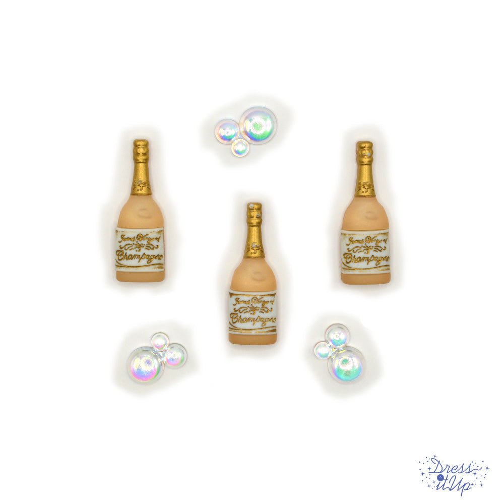 Create crafts that celebrate with gold champagne bottles and shiny bubbles