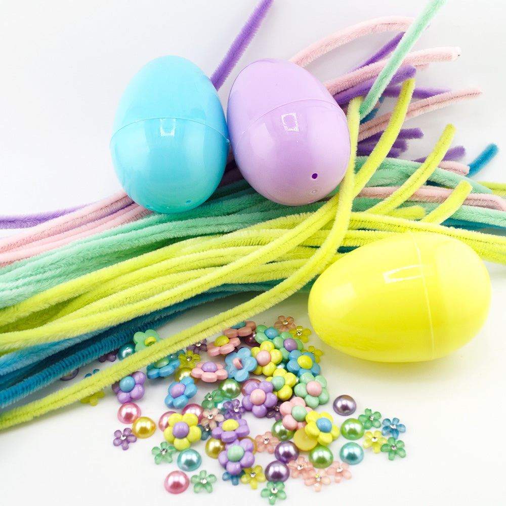 Pastel Pipe-Cleaner Wrapped Easter Egg Kit – DIY Home Décor Set