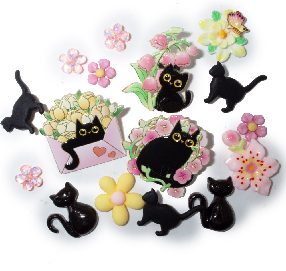Midnight Garden Cat Embellishment Mix