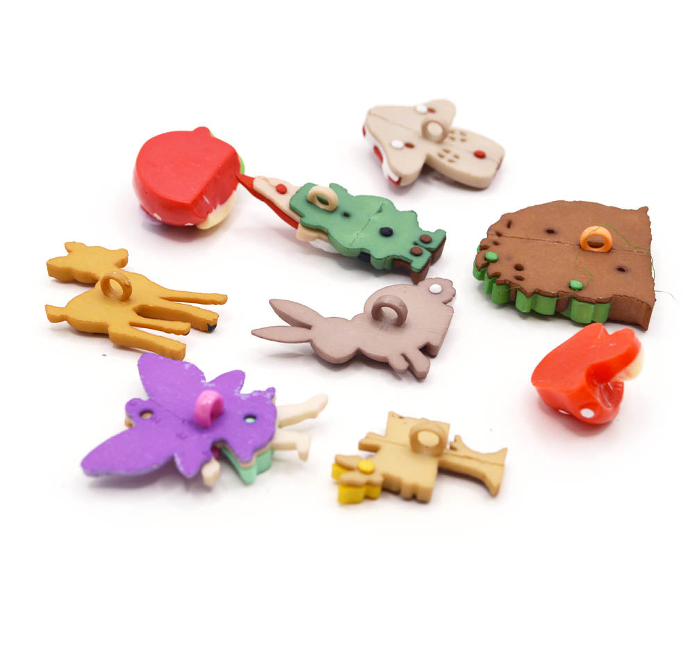 Fairy garden and gnome embellishments for spring and easter crafting shank and flat-back