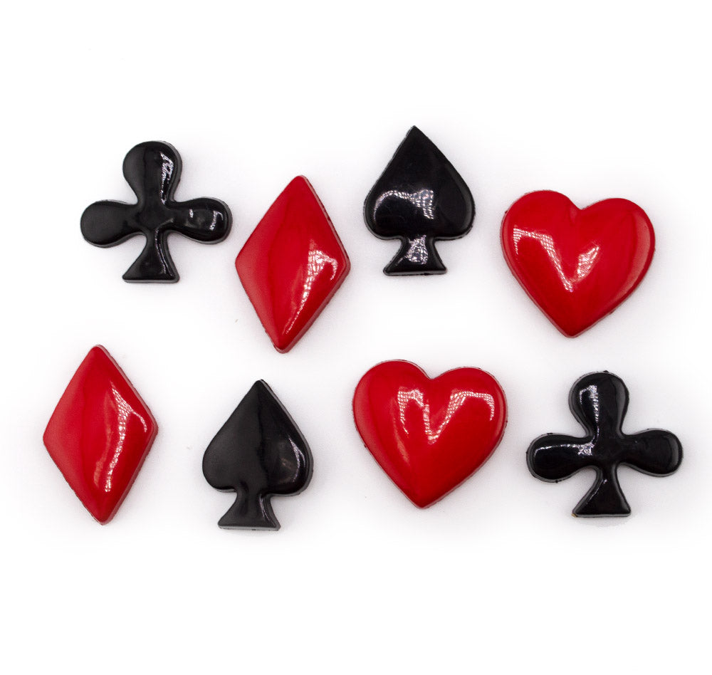 Lucky Charm Face Card Suit Loop-Back Embellishments
