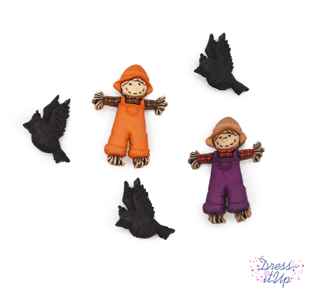 Scarin' Crows Autumn Themed Scarecrow Buttons