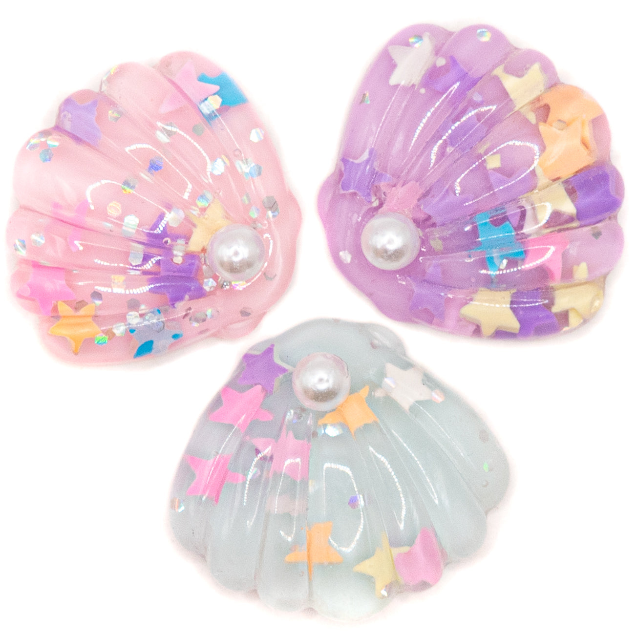 glitter seashell craft buttons for summer and and kid crafts