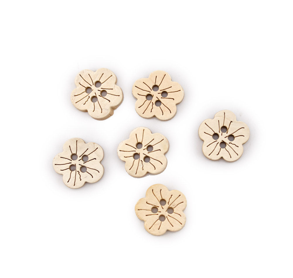 Island Bloom Coconut Wood Buttons