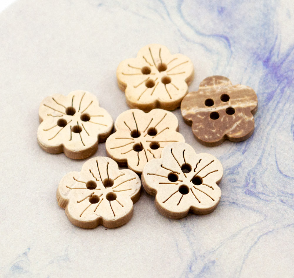 Island Bloom Coconut Wood Buttons