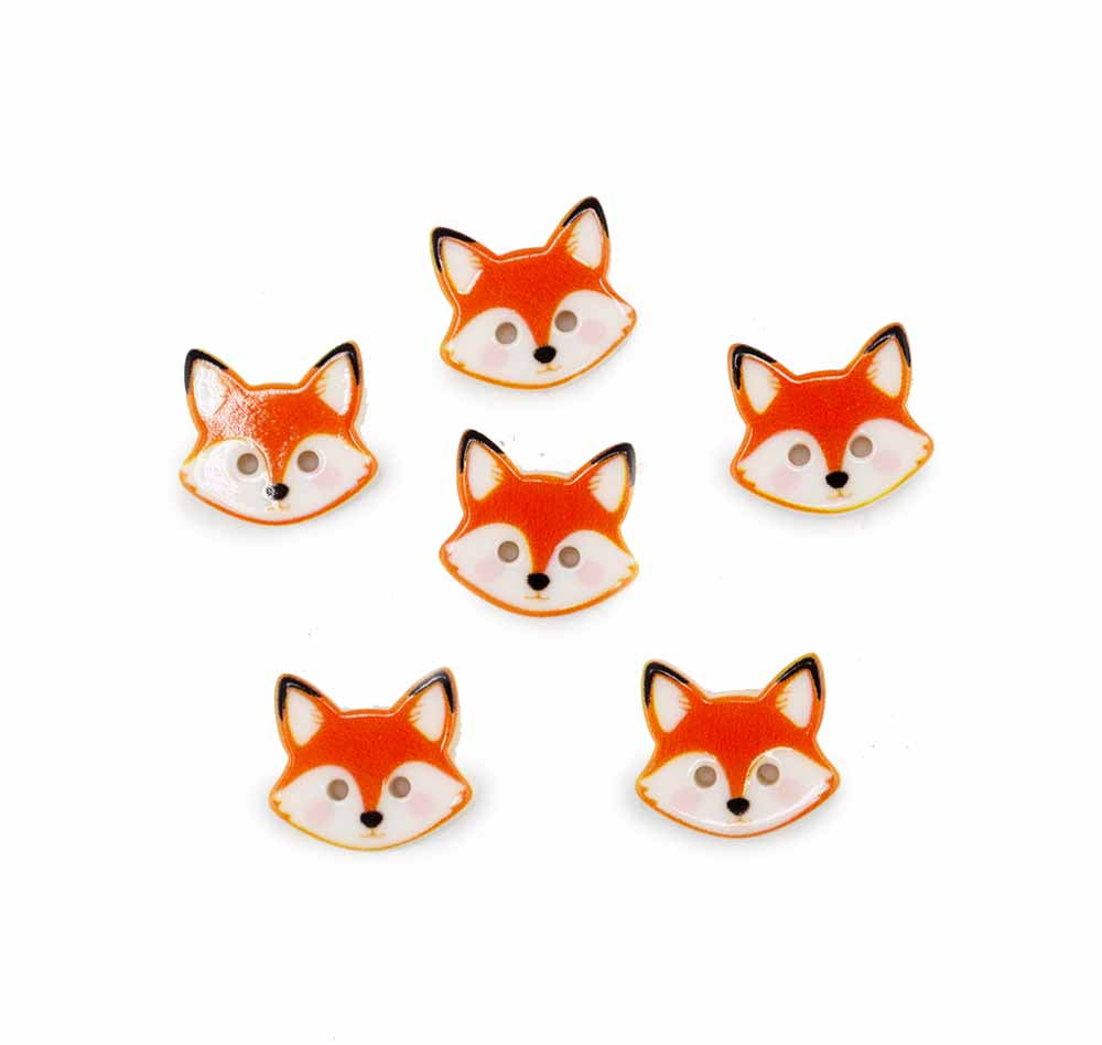 Curious Fox Printed 2-Hole Buttons
