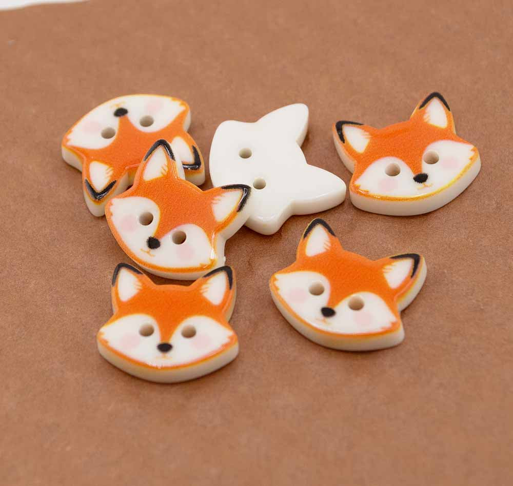 Curious Fox Printed 2-Hole Buttons