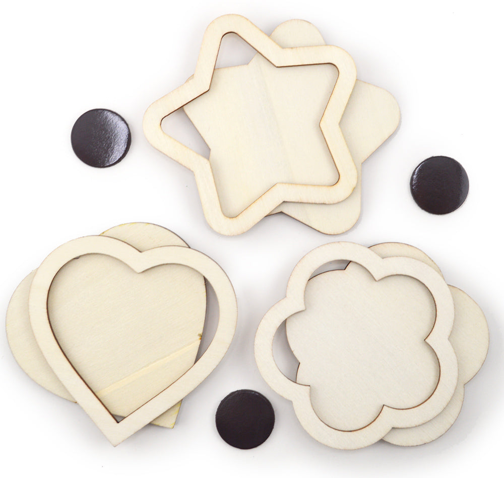 Mini Fun Shape Wood Frame Trio with Magnets