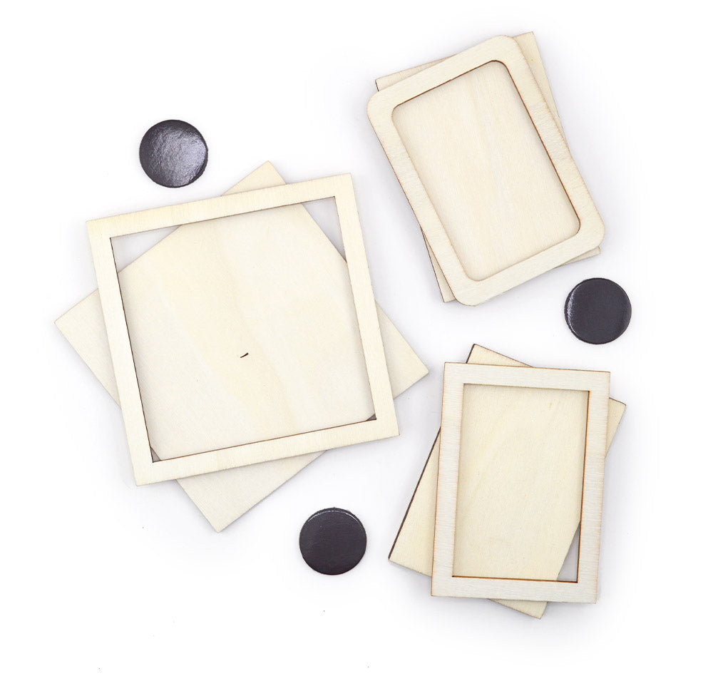 Geometric Shapes Wood Frame Trio with Magnets