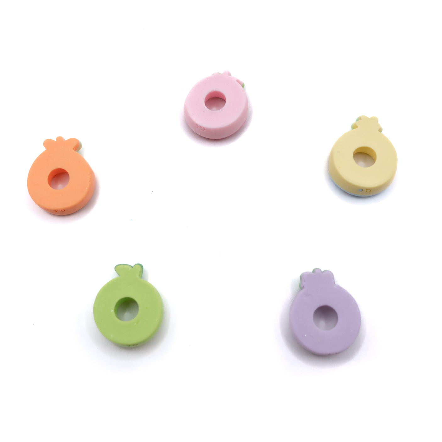 fruit themed resin embellishments in cute donut shapes