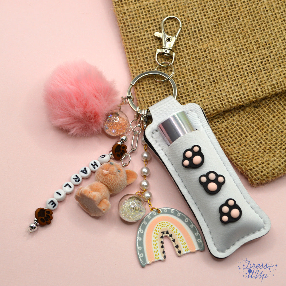 Keychain project featuring Fuzzy Small Dog charm