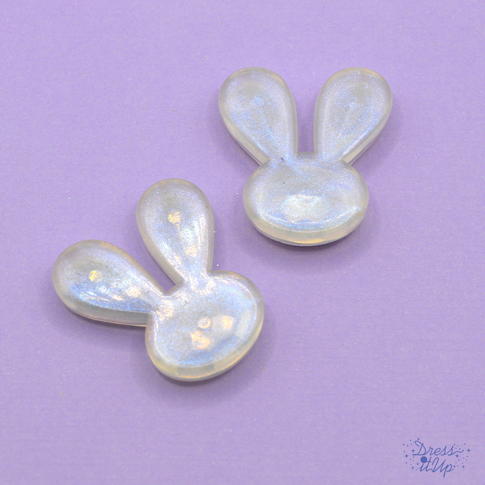 Shiny bunny heads flat-back-embellishments