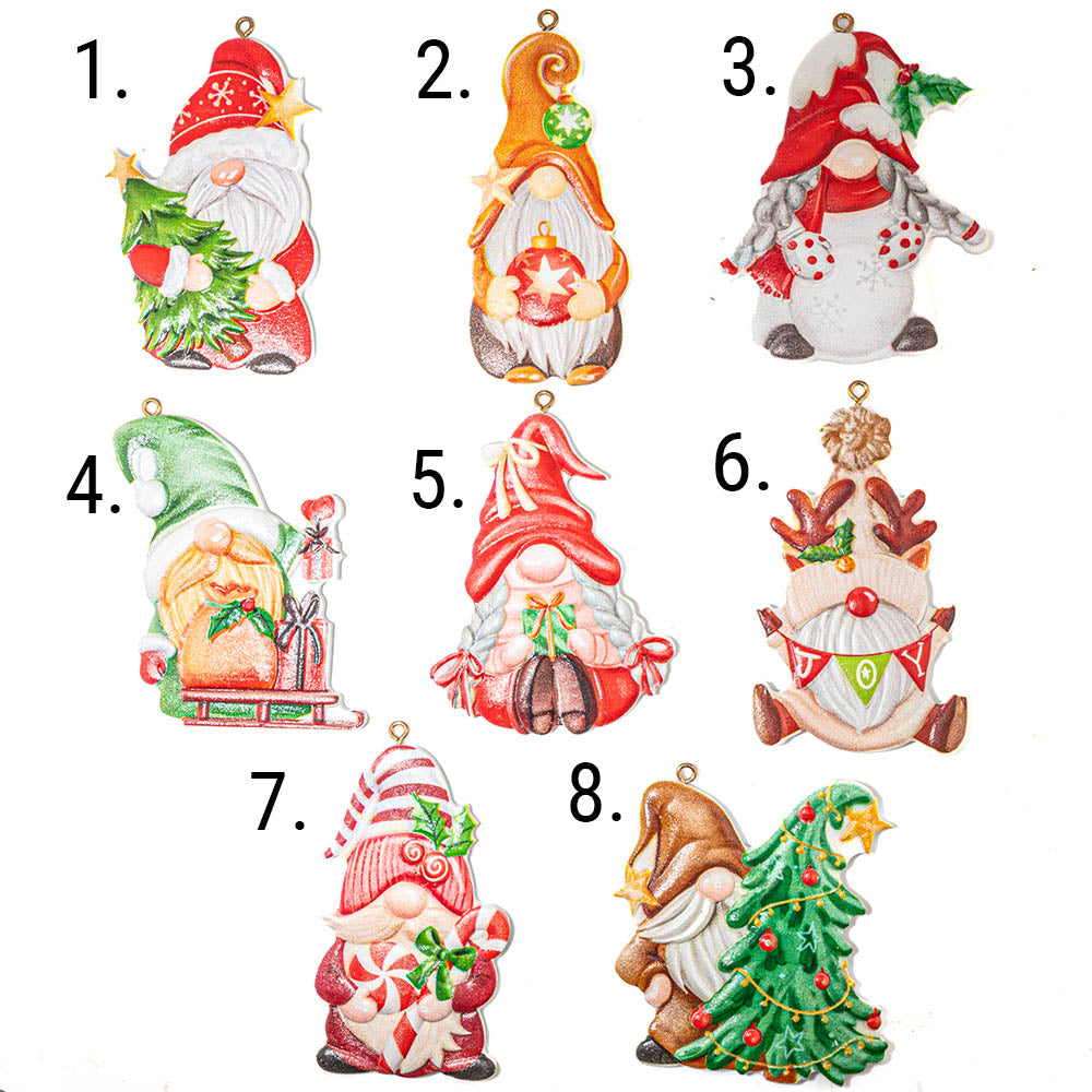 Jolly Santa Gnome Resin Christmas Ornaments