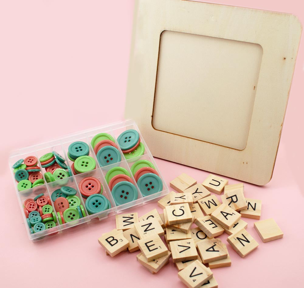 Groovy Guava Button Frame DIY Assortment