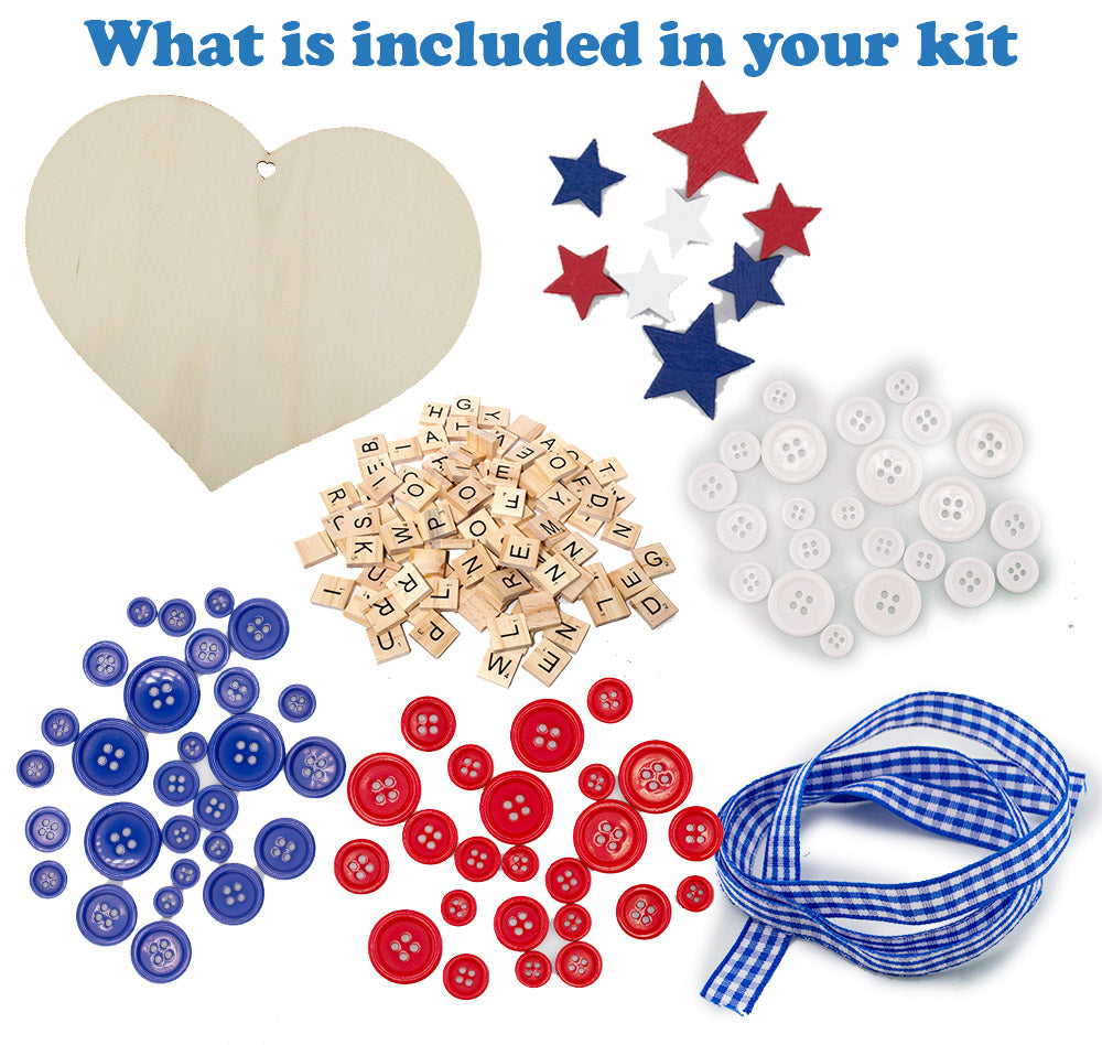 America 250 Patriotic Heart DIY Craft Kit