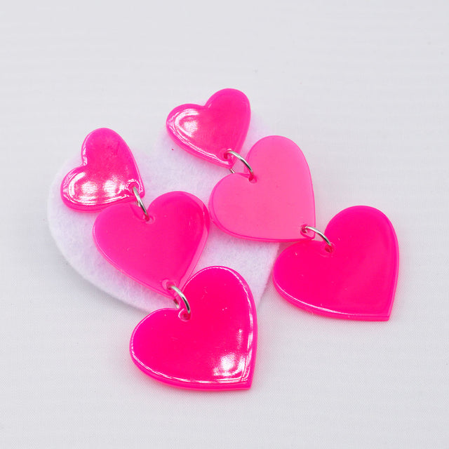 Heart Dangle Acrylic Earrings – Choose Your Style