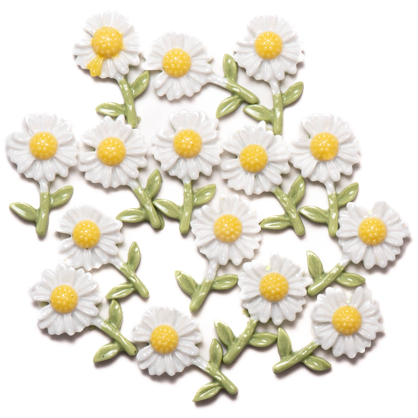 tiny white daisy flower craft embellishments