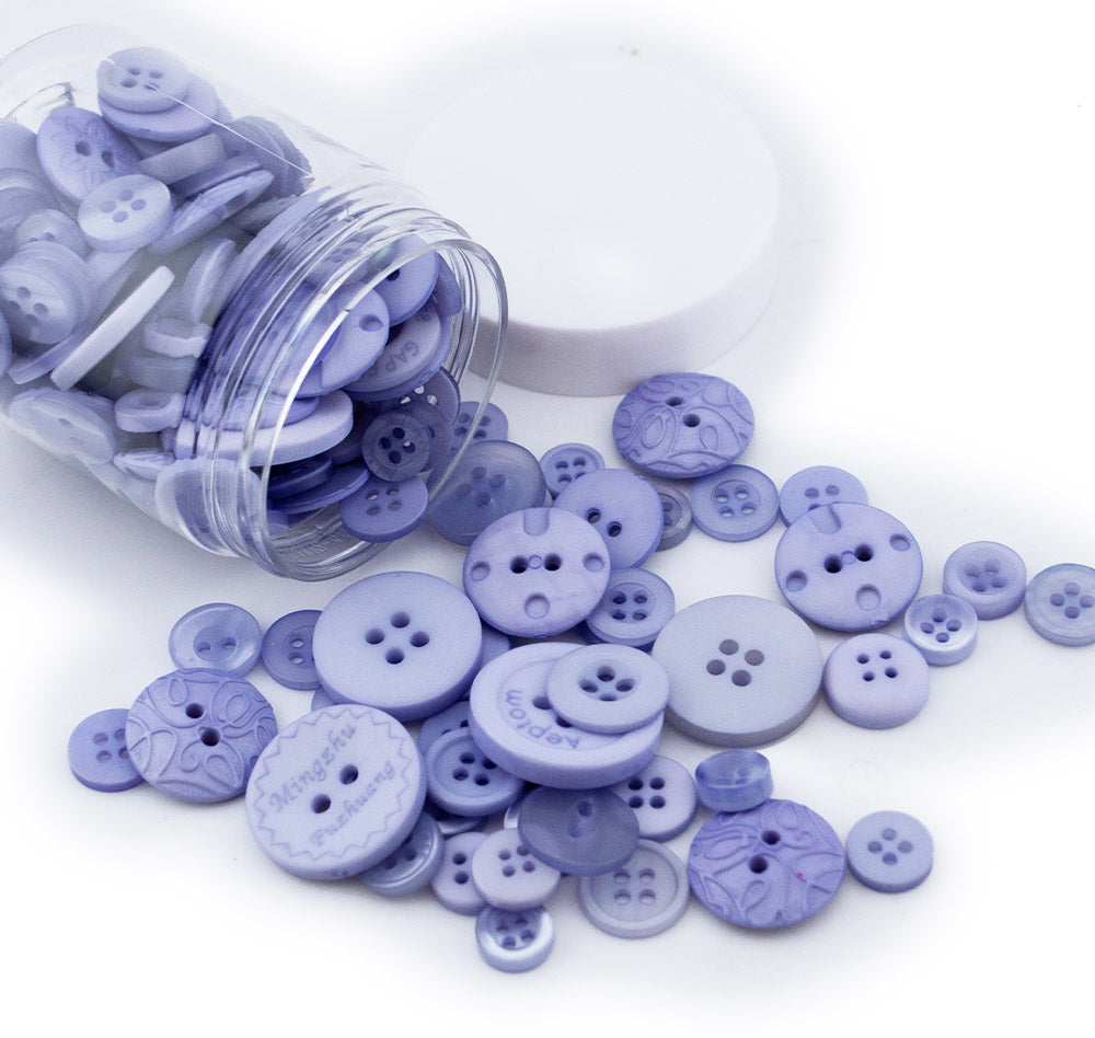 Mini Color Jars in Lavender 70 Piece Button Assortment
