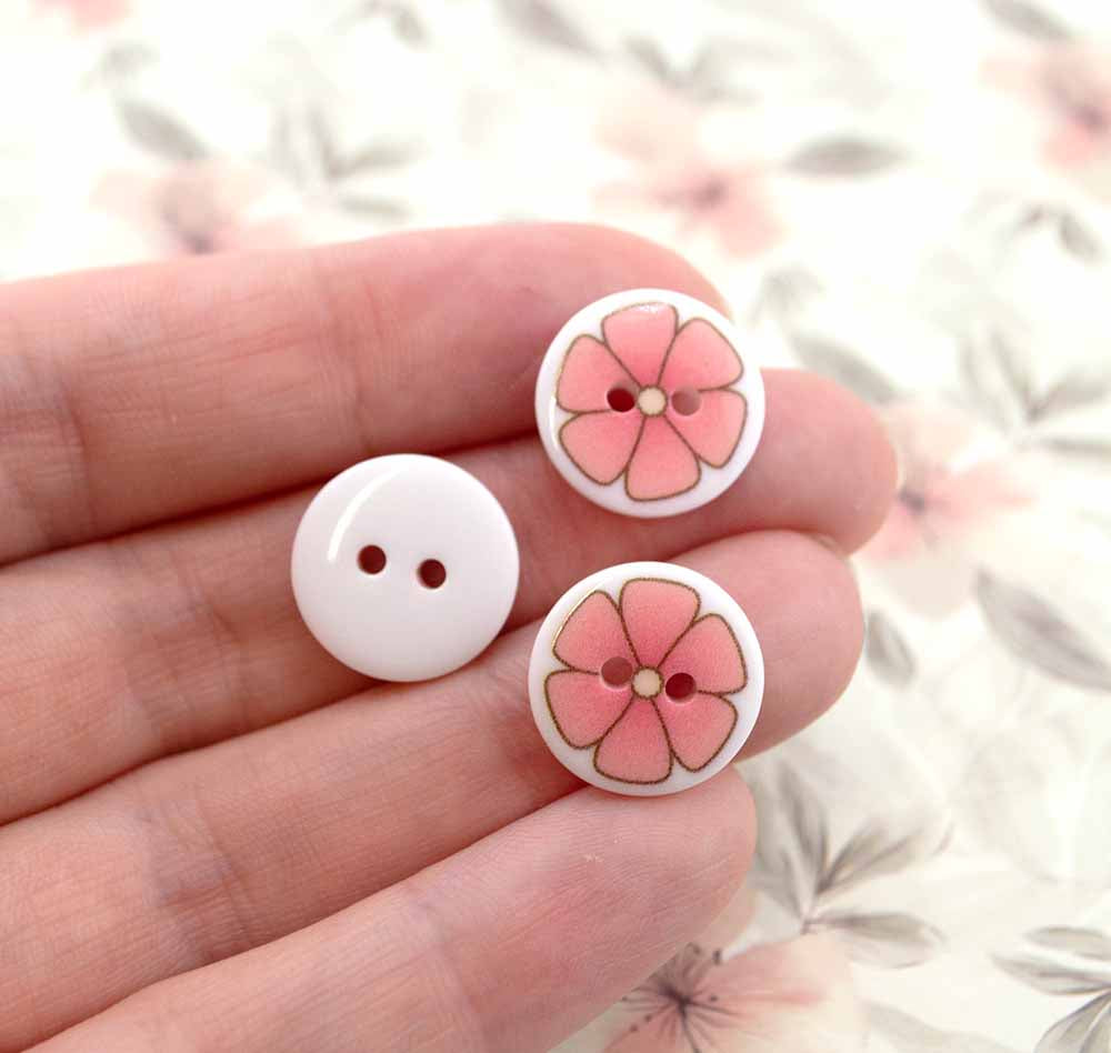 Blossom Printed 2-Hole Round Buttons