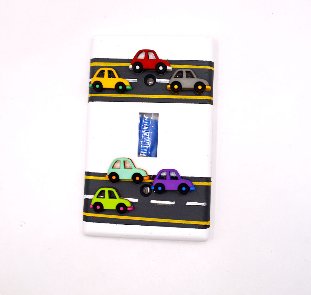 Dress up a light switch cover using On The Road Again button pack