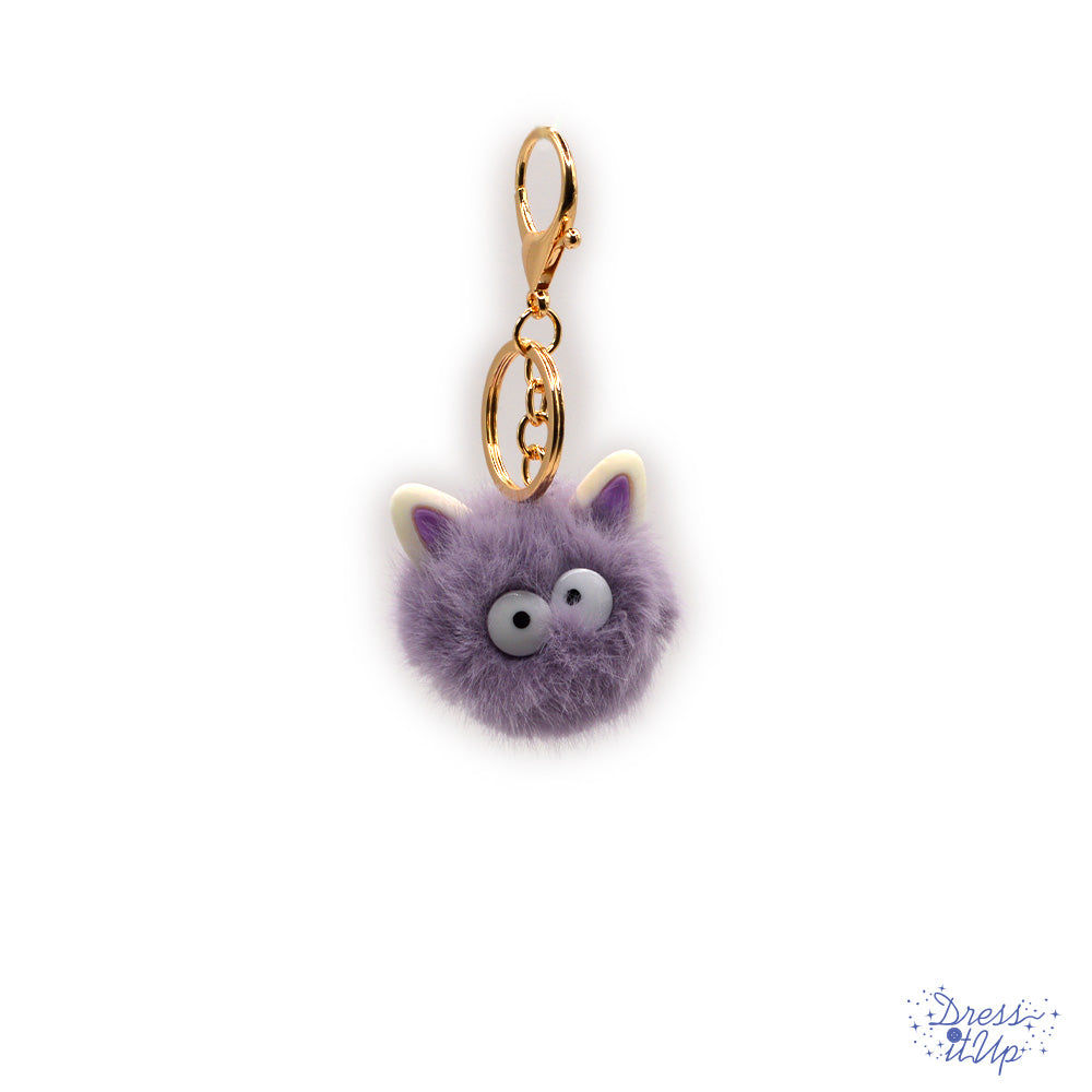 Fluffy little critter in purple adds to bag and keychain projects