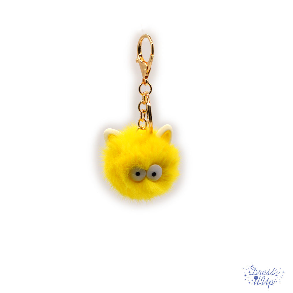 Fluffy little critter in yellow adds to bag and keychain projects