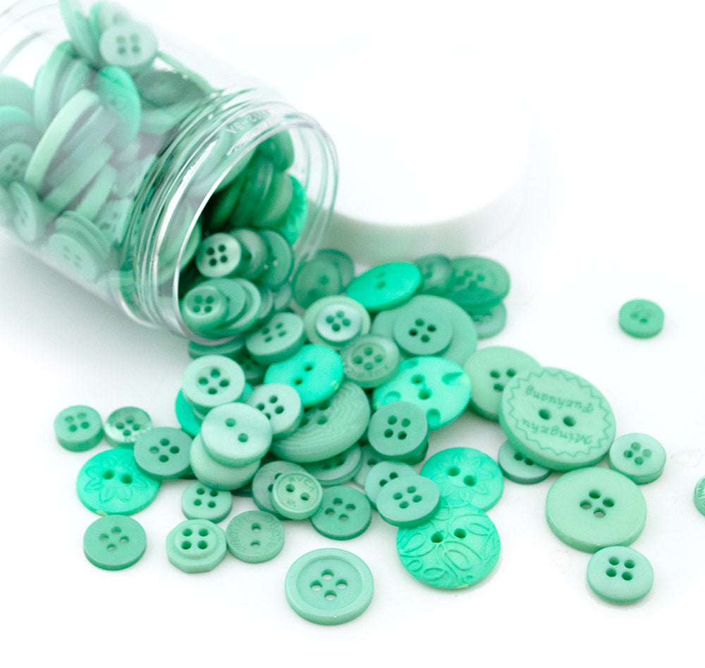 Mini Color Jars in Magic Mint 70 Piece Button Assortment
