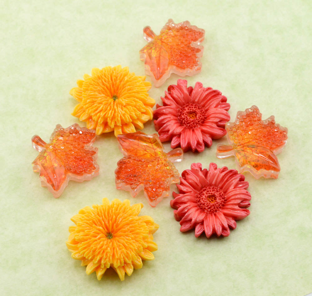 Marigold and Leaves Craft Embellishments