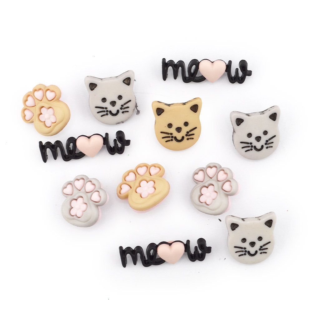 Meow Cat Animal Pet Themed Buttons