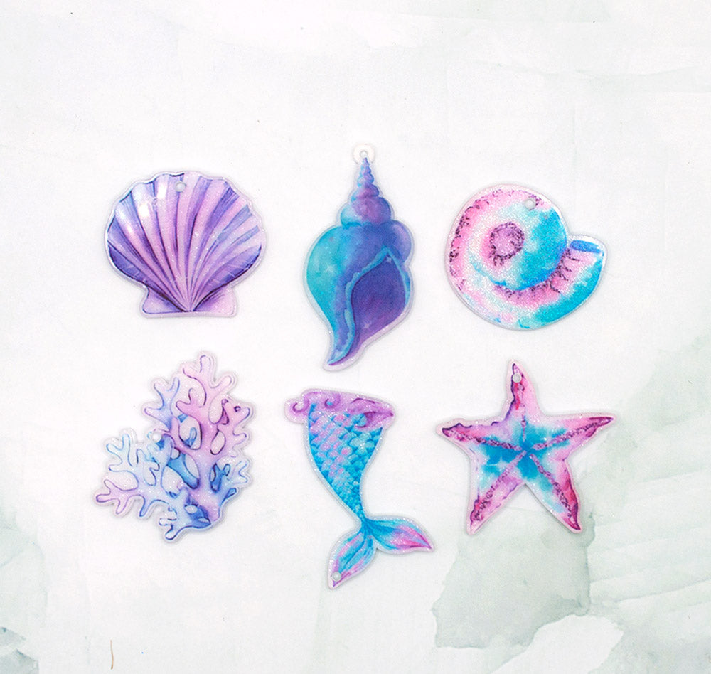 Purple Ocean Fantasy Acrylic Charm Set